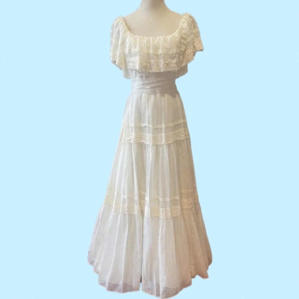 Vintage 1970s Lorrie Deb Boho Wedding Dress